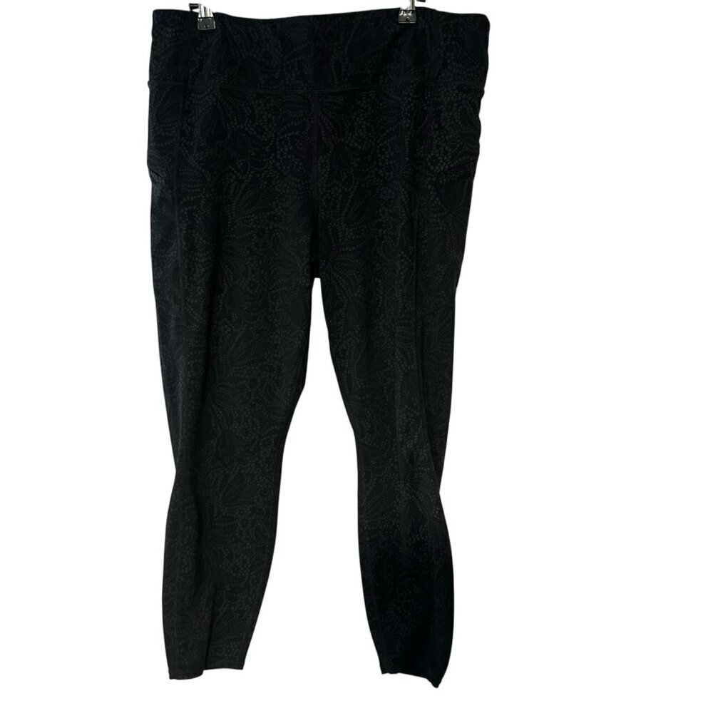 Athleta Contender Reflective 7/8 Tight Leggings Women’s XL Black Zip Pockets